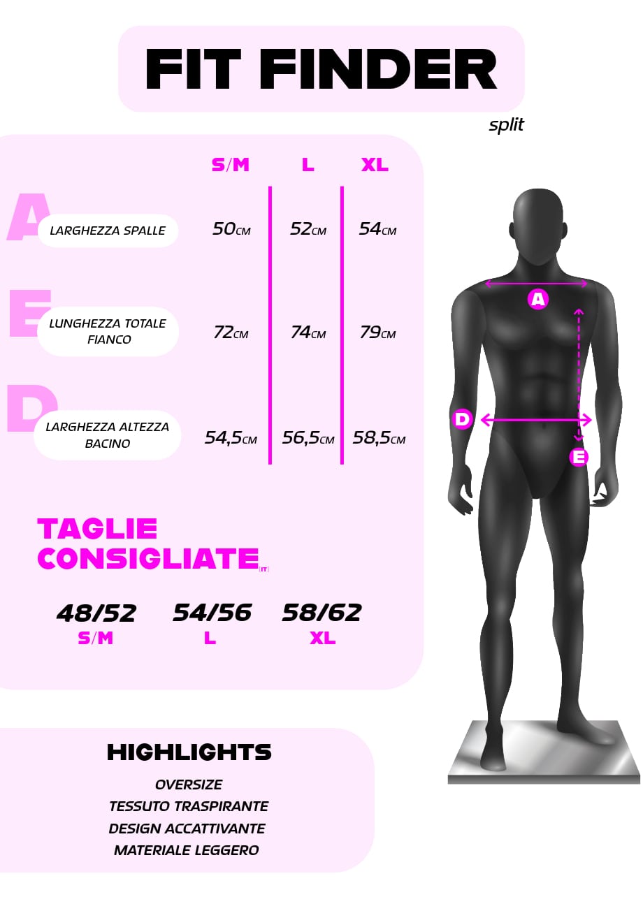 Oversized Split T-shirt - Blue