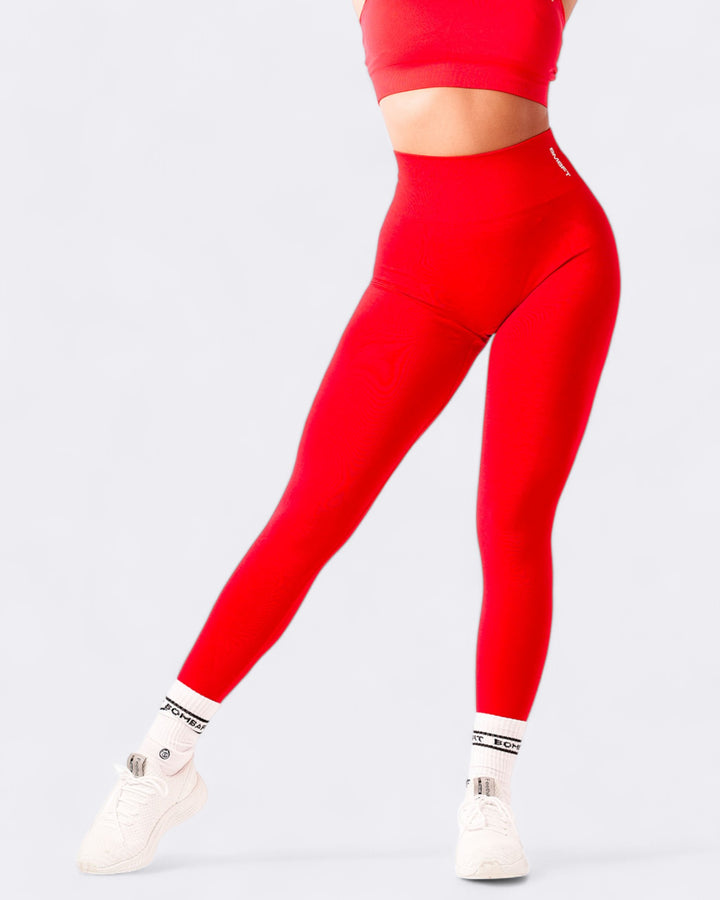 Honey Push Up Leggings - Red