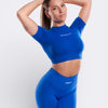 Maglietta Skyn Crop - Blu Elettrico
