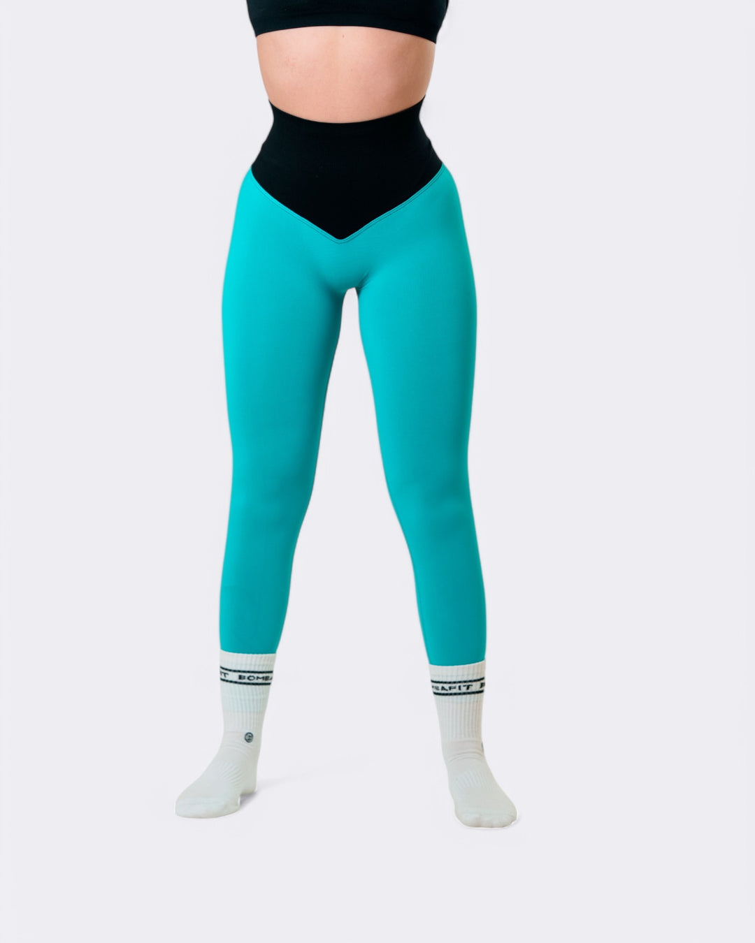 Pump it Leggings Bicolor Push Up - Petrolio