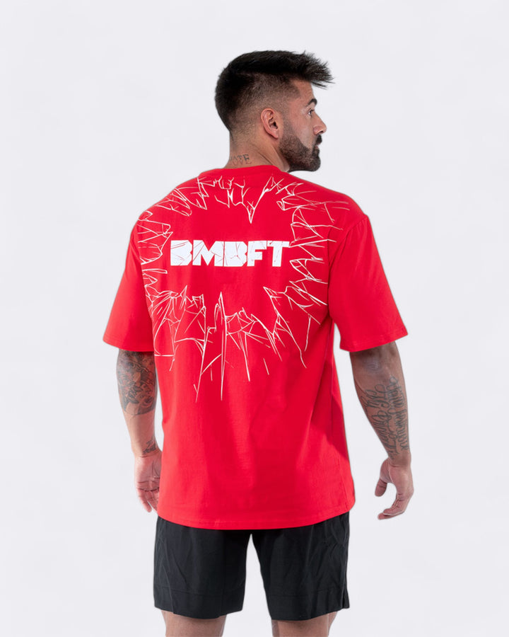 Oversized Broken T-shirt - Red