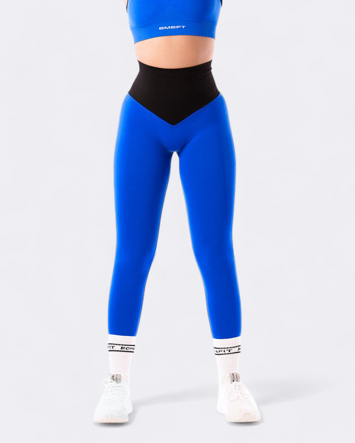 Pump It Bicolor Leggings Push Up - Blu Elettrico/Nero