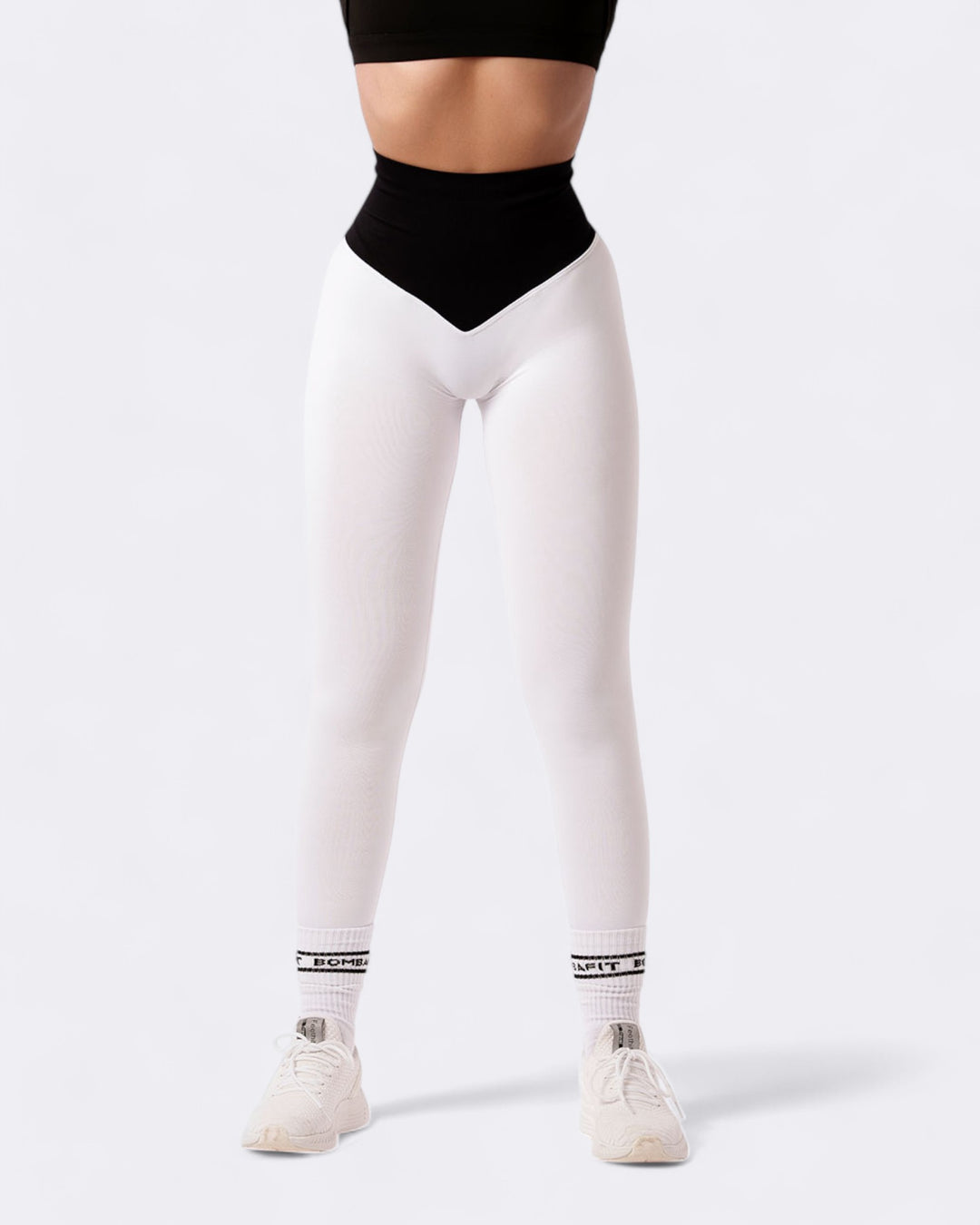 Pump It Bicolor Leggings Push Up - Bianco/Nero