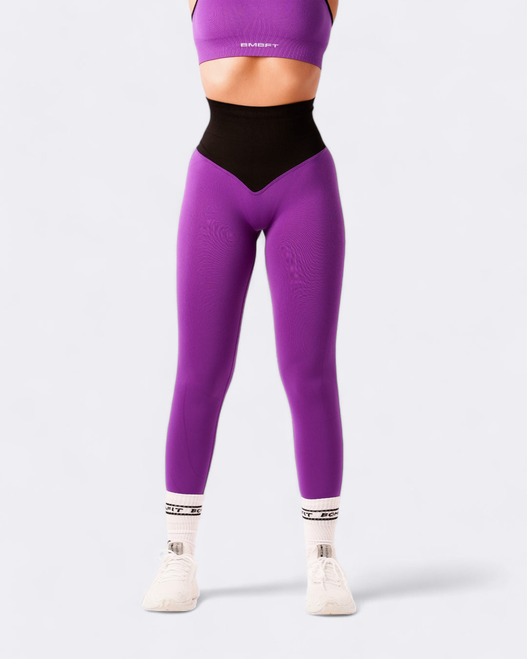 Pump It Bicolor Push Up Leggings - Purple/Black