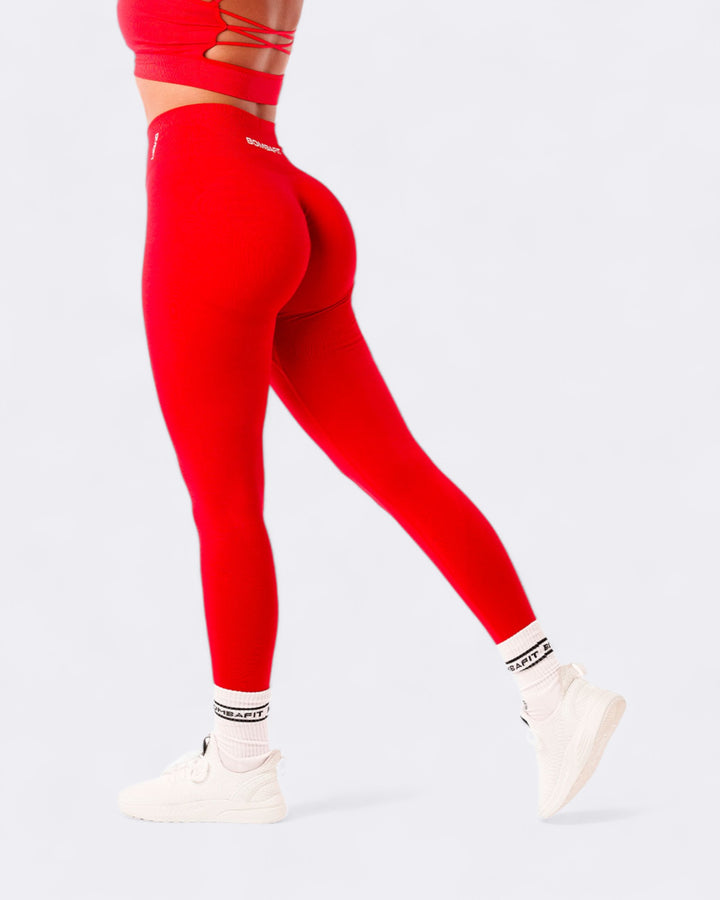 Honey Push Up Leggings - Red